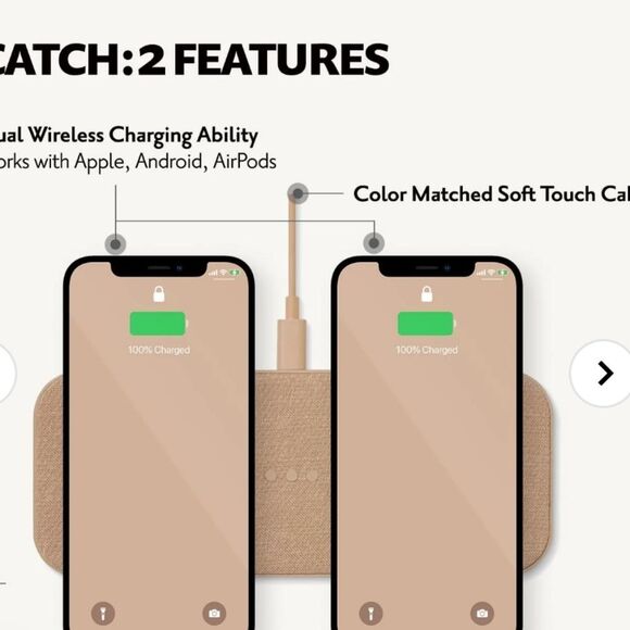 Courant - Catch:2 Essentials Wireless Charging Pad - Camel